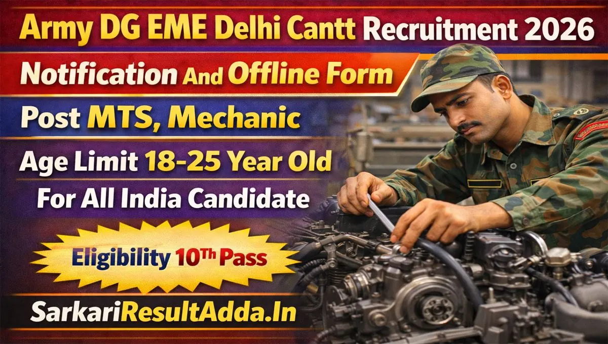 Army DG EME Delhi Cantt Recruitment 2026