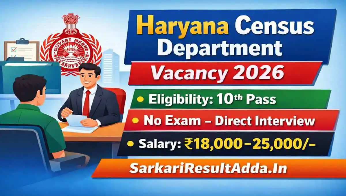 Haryana Census Department Vacancy 2026